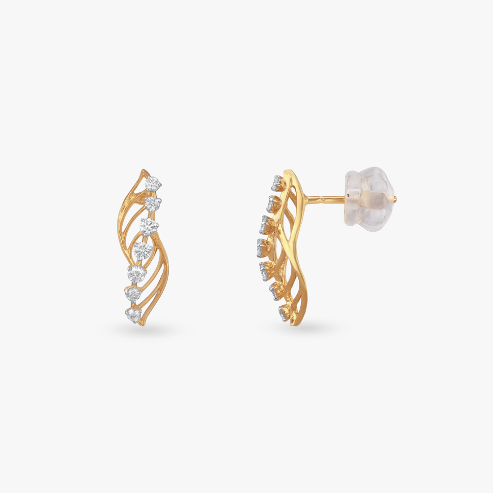 Twisted Elegance Diamond Stud Earrings,,hi-res image number null