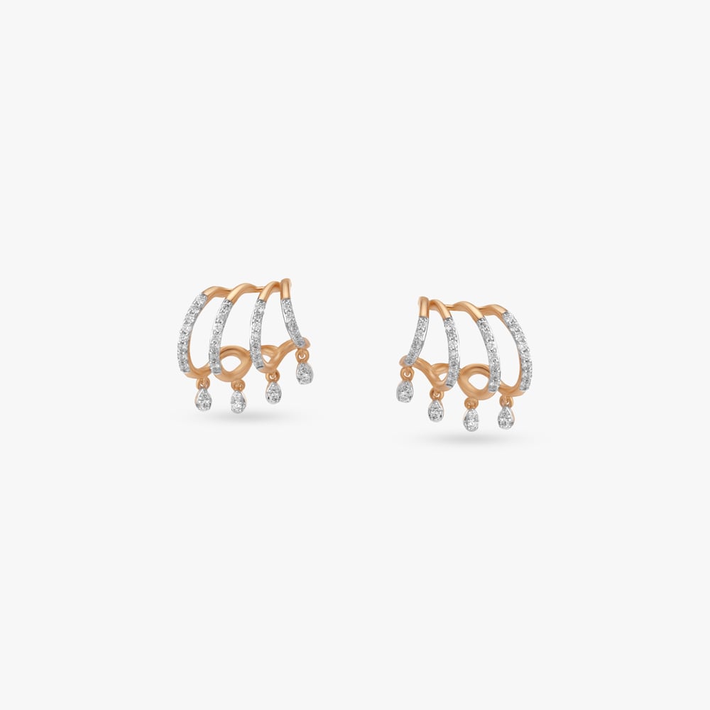 

Modern Arc Diamond Drop Earrings