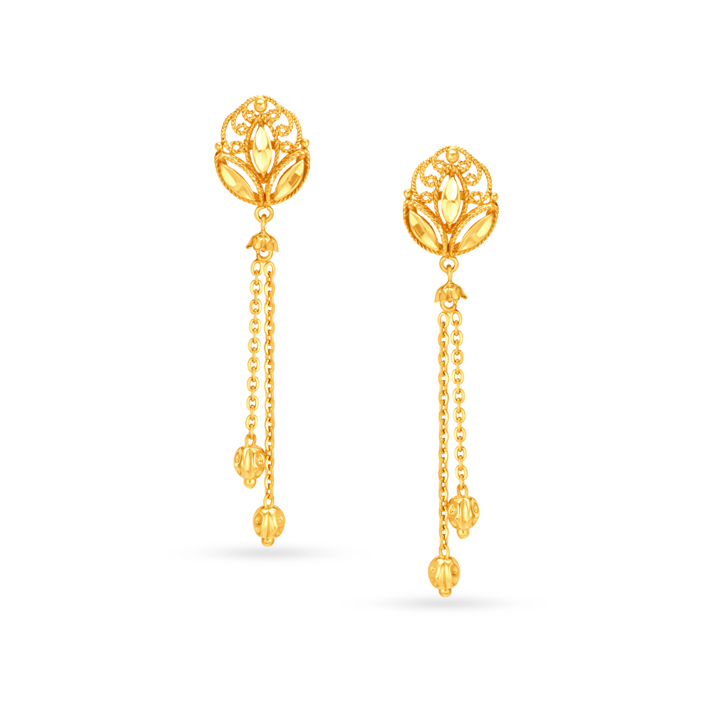 Trendy Floral Drop Earrings,,hi-res image number null
