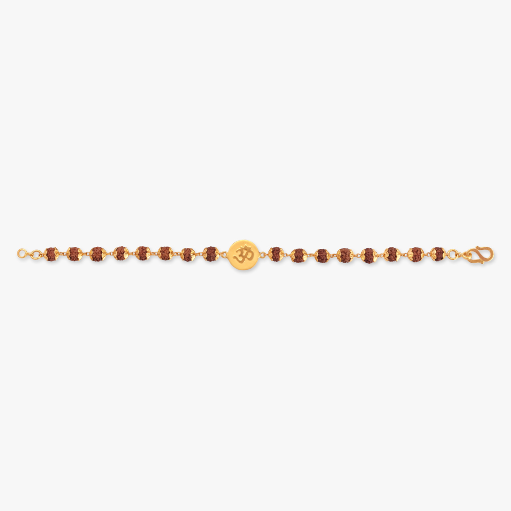 Om Rudraksha Gold Bracelet for Men,,hi-res image number null