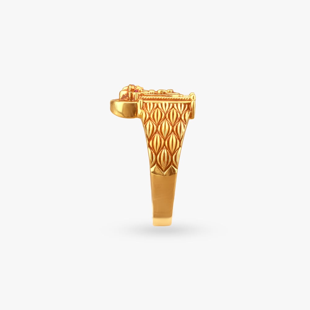 Regal Deity Gold Ring for Men,,hi-res image number null