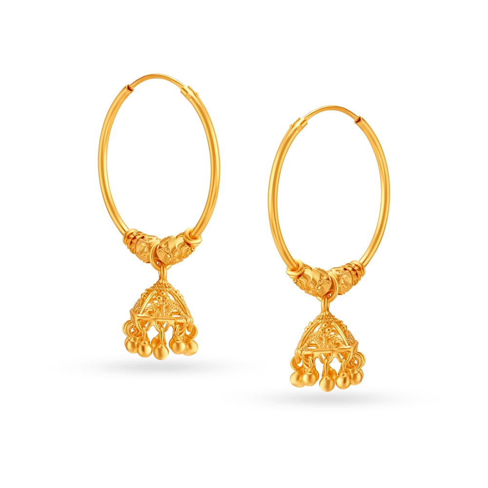 Jhumka tanishq sales gold earrings