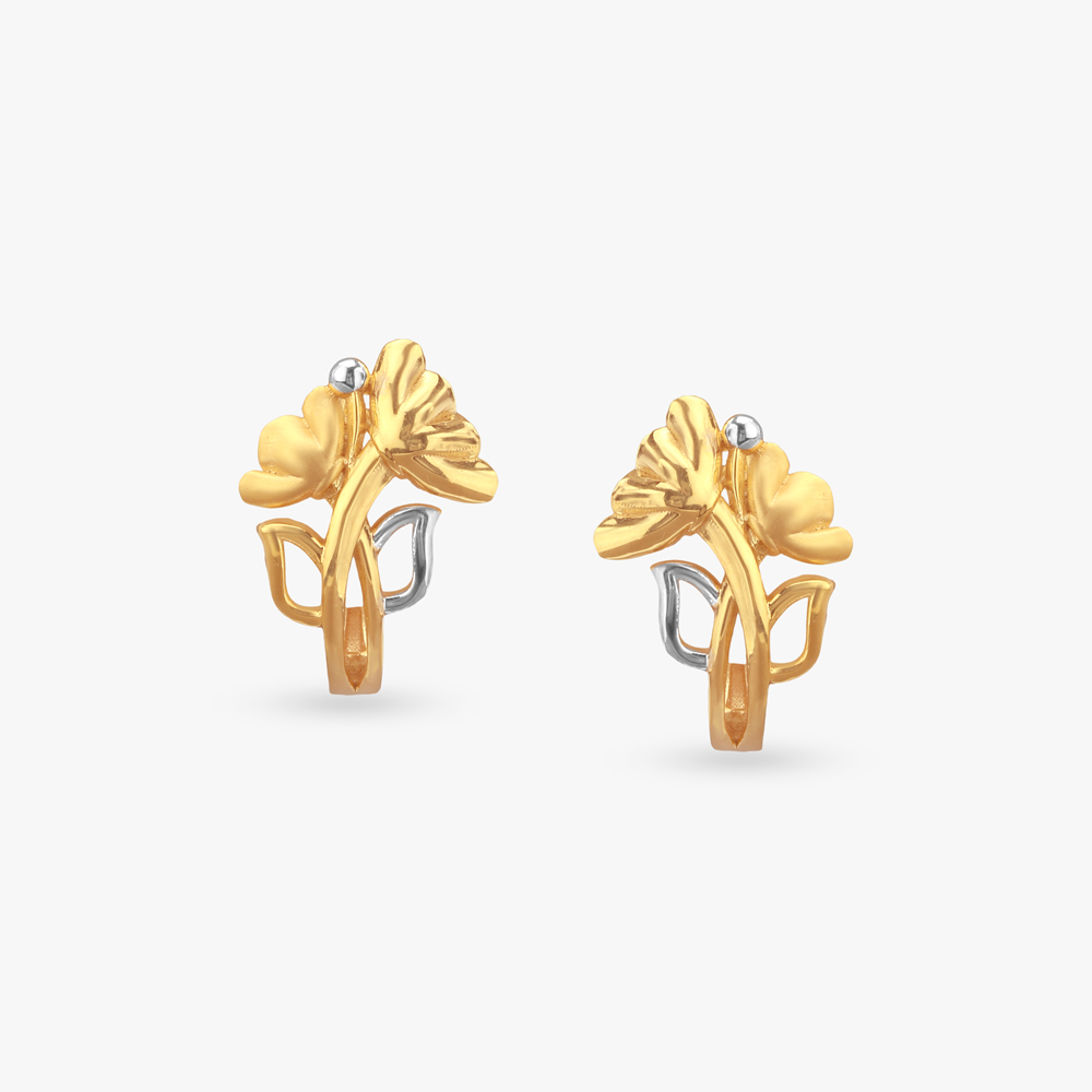 Petal Bloom Gold Hoop Earrings,,hi-res image number null