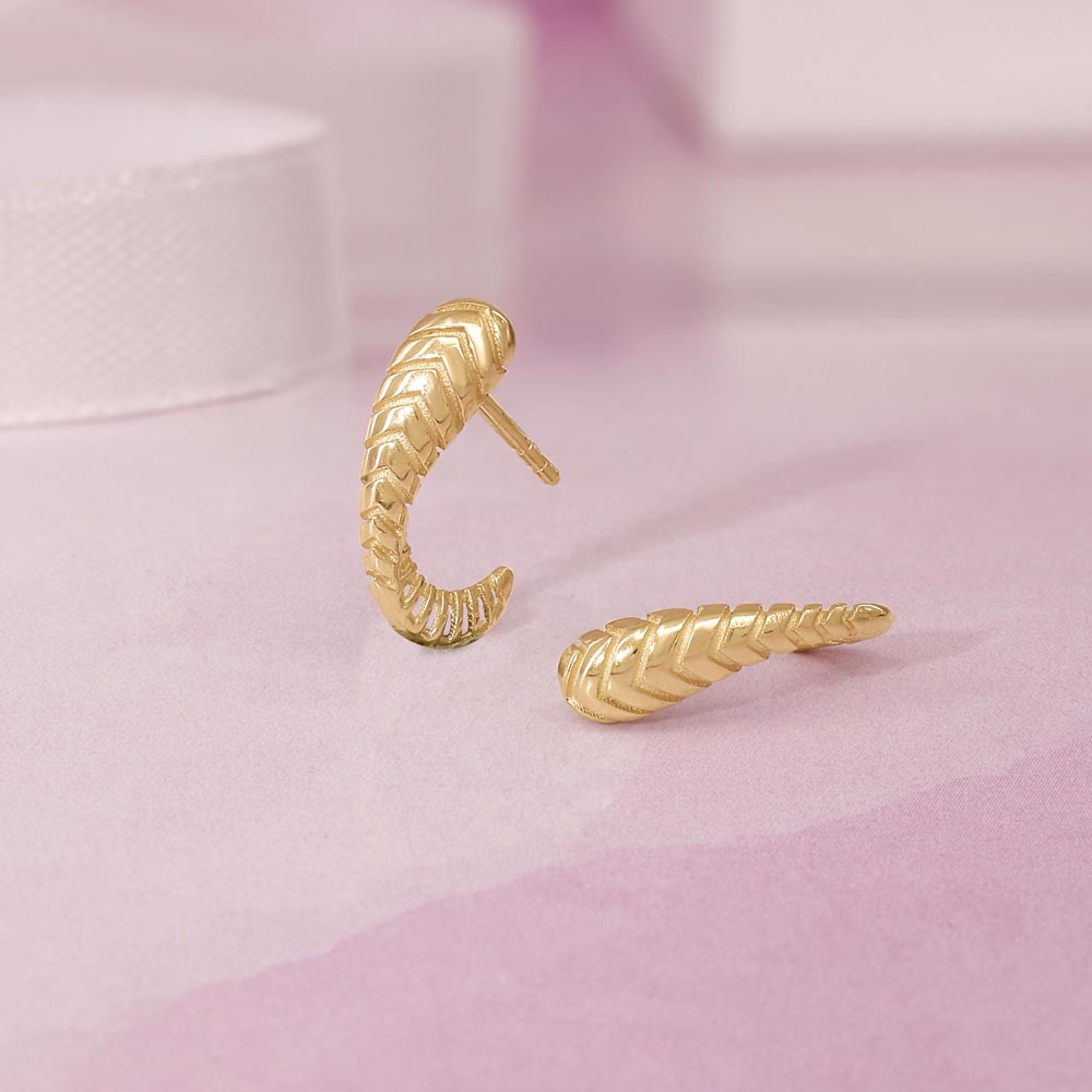 Chevron Trend Gold Stud Earrings,,hi-res image number null