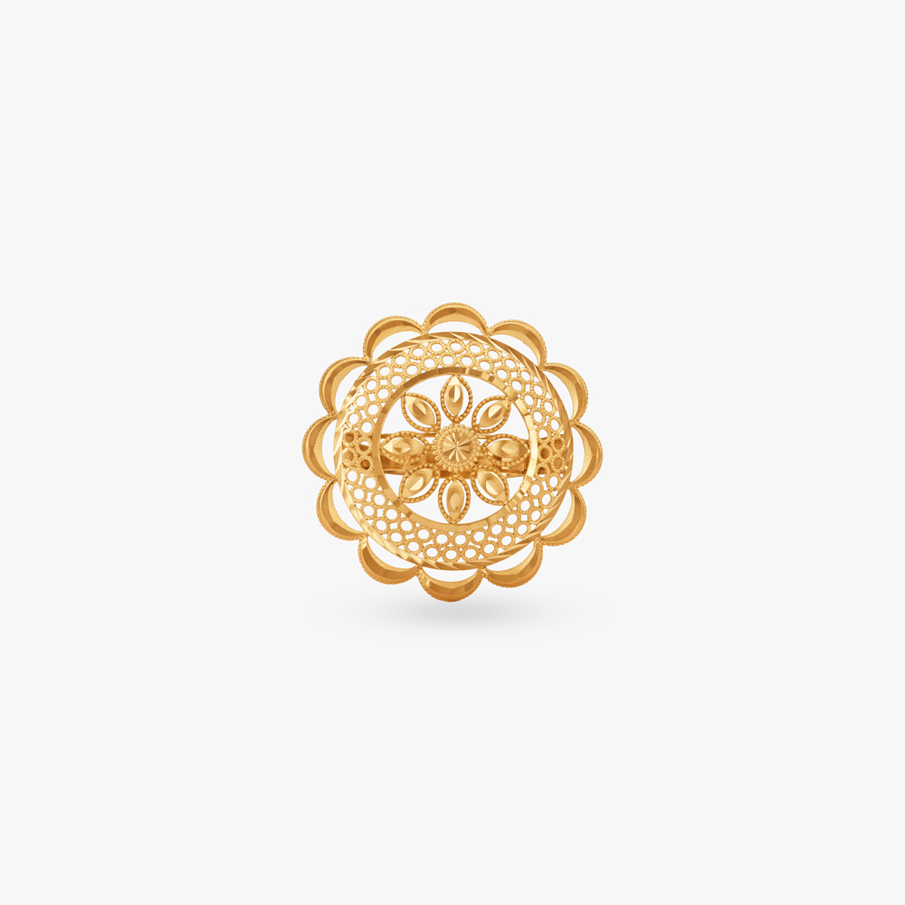 Floral Grandeur Gold Ring,,hi-res image number null