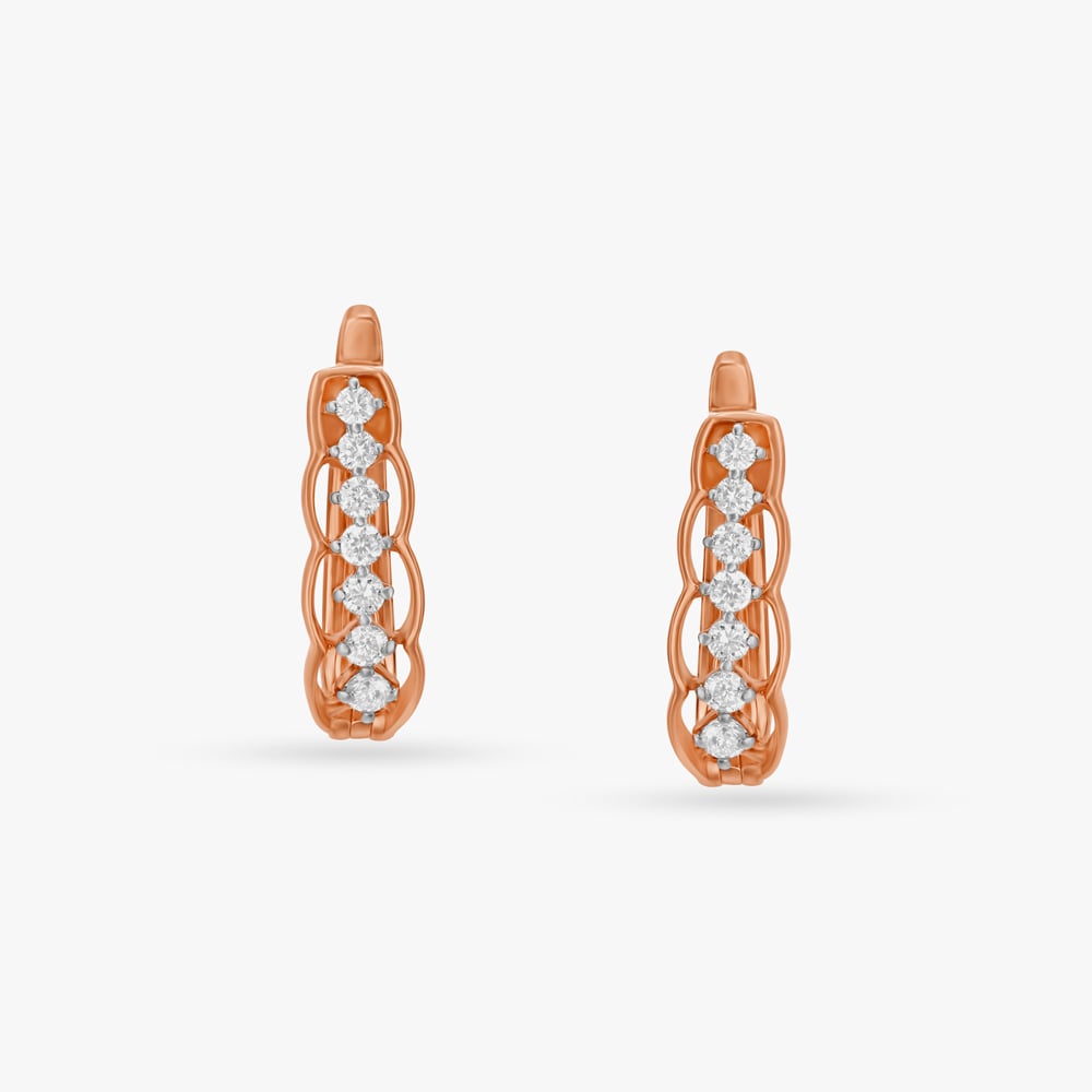 Striking Curves Diamond Hoop Earrings,,hi-res image number null