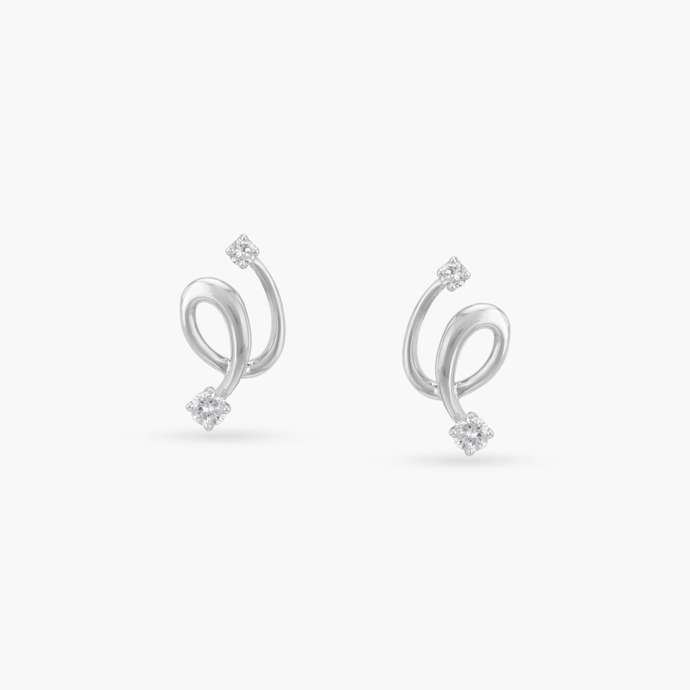 Ethereal Twist Diamond Stud Earrings,,hi-res image number null