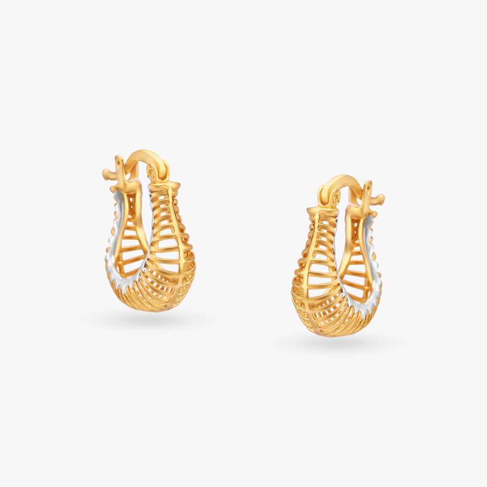 Artistic Gold Hoop Earrings,,hi-res image number null