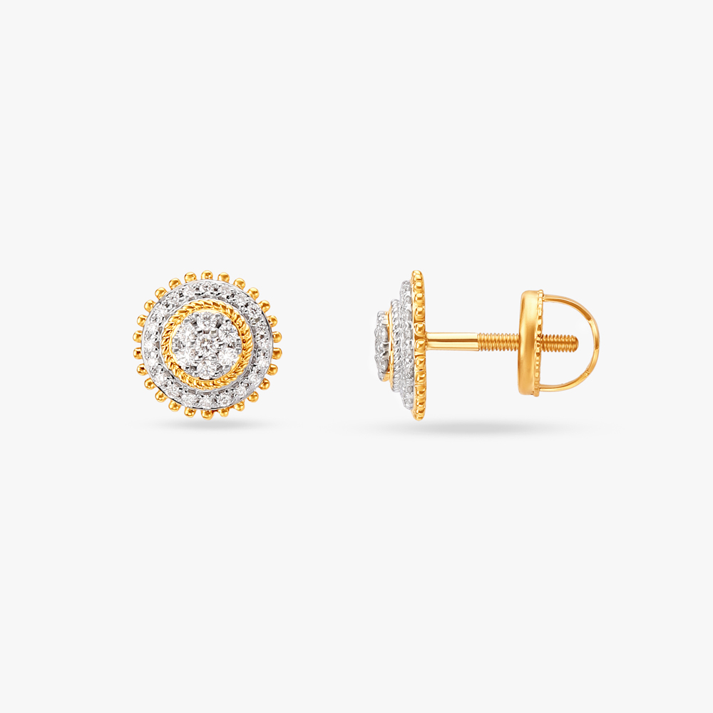 Glistening Halo Diamond Stud Earrings,,hi-res image number null