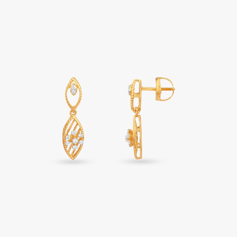 Petal Glint Diamond Drop Earrings,,hi-res image number null