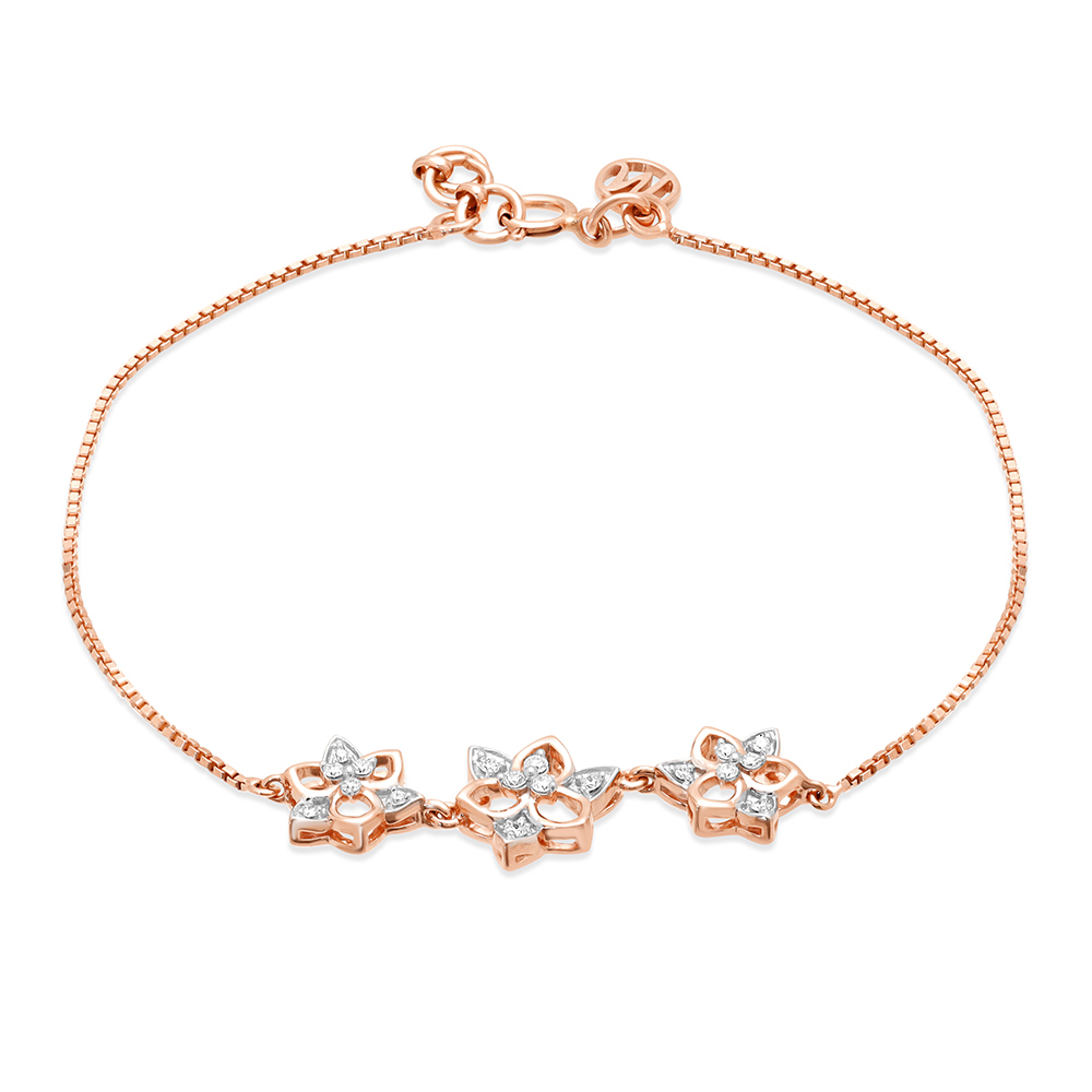 14Kt Rose Gold Dainty Diamond Bracelet,,hi-res image number null