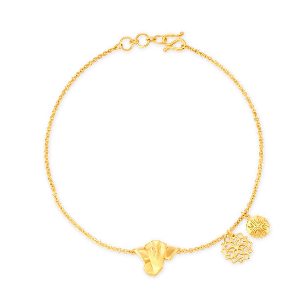 Dainty Lord Ganesha Bracelet with Charms,,hi-res image number null