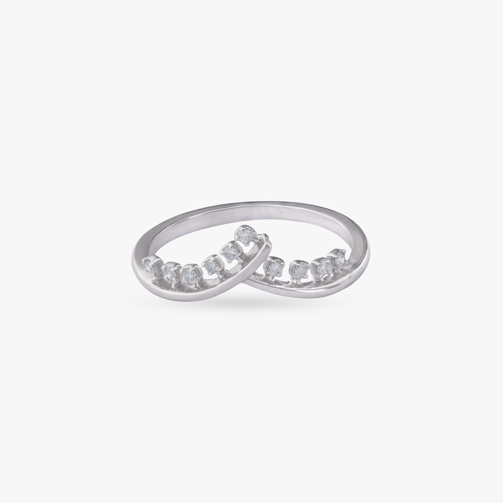 Curved Stone Diamond Ring,,hi-res image number null