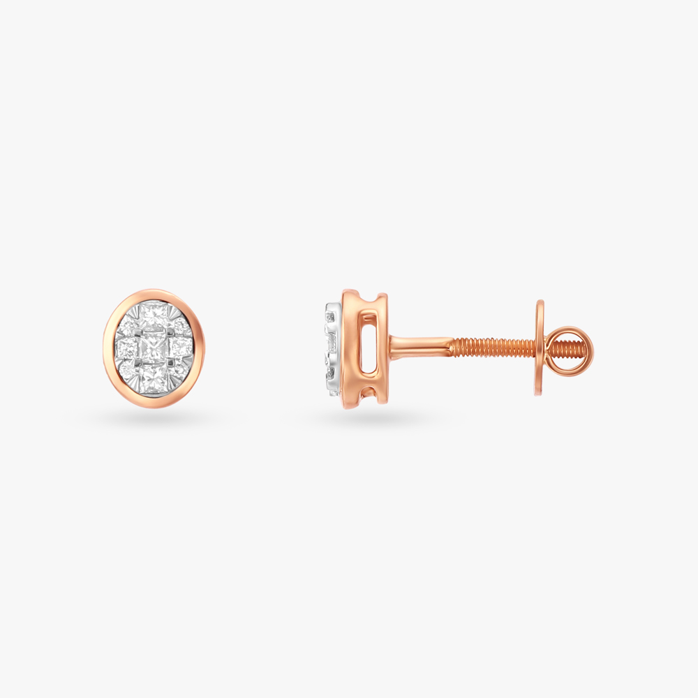 Oval Fusion Diamond Stud Earrings,,hi-res image number null
