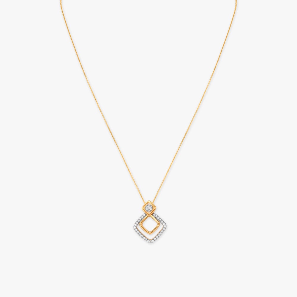 Sleek and Stylish Diamond Pendant with Chain,,hi-res image number null