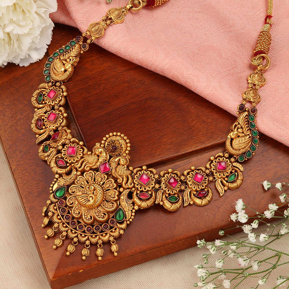 Mesmerizing Jewelled Peacock Necklace,,hi-res image number null