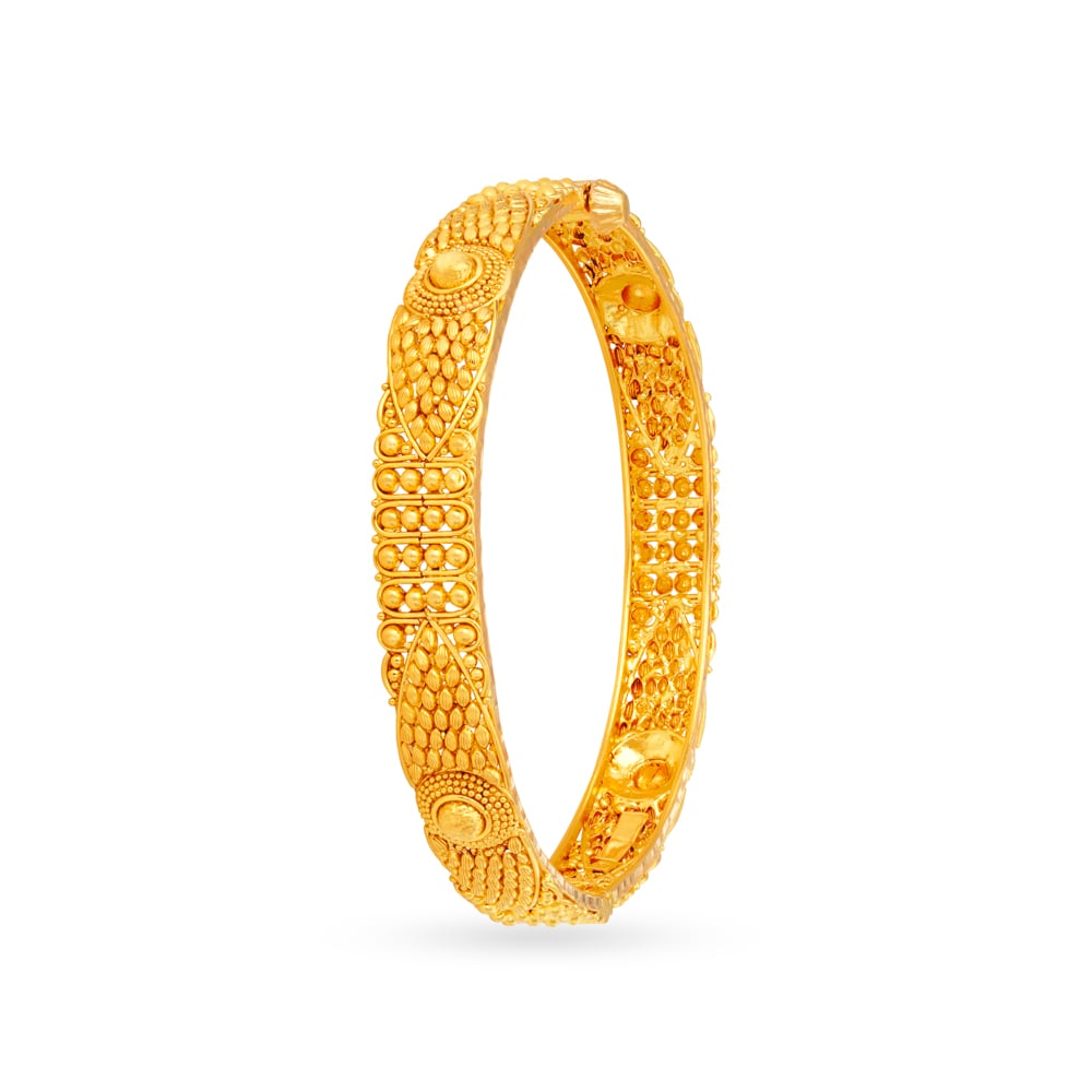 Eternal 22 Karat Yellow Gold Beaded Bangle,,hi-res image number null