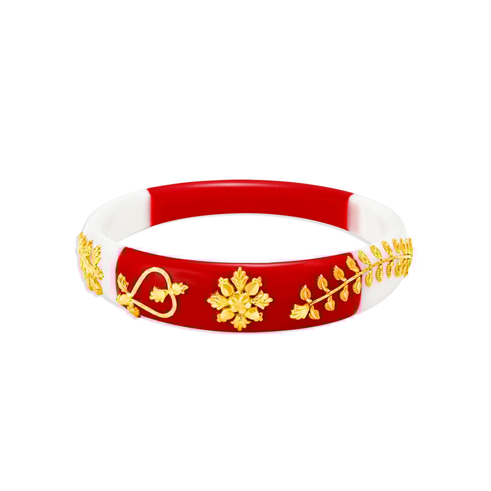 Traditional Shankha Pola Bangle,,hi-res image number null