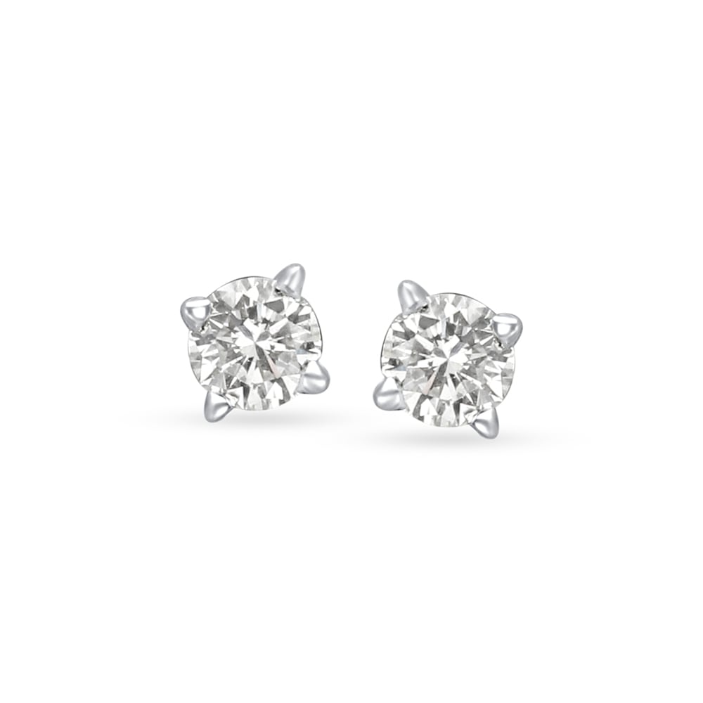 Flowerbud Diamond and White Gold Stud Earrings,,hi-res image number null