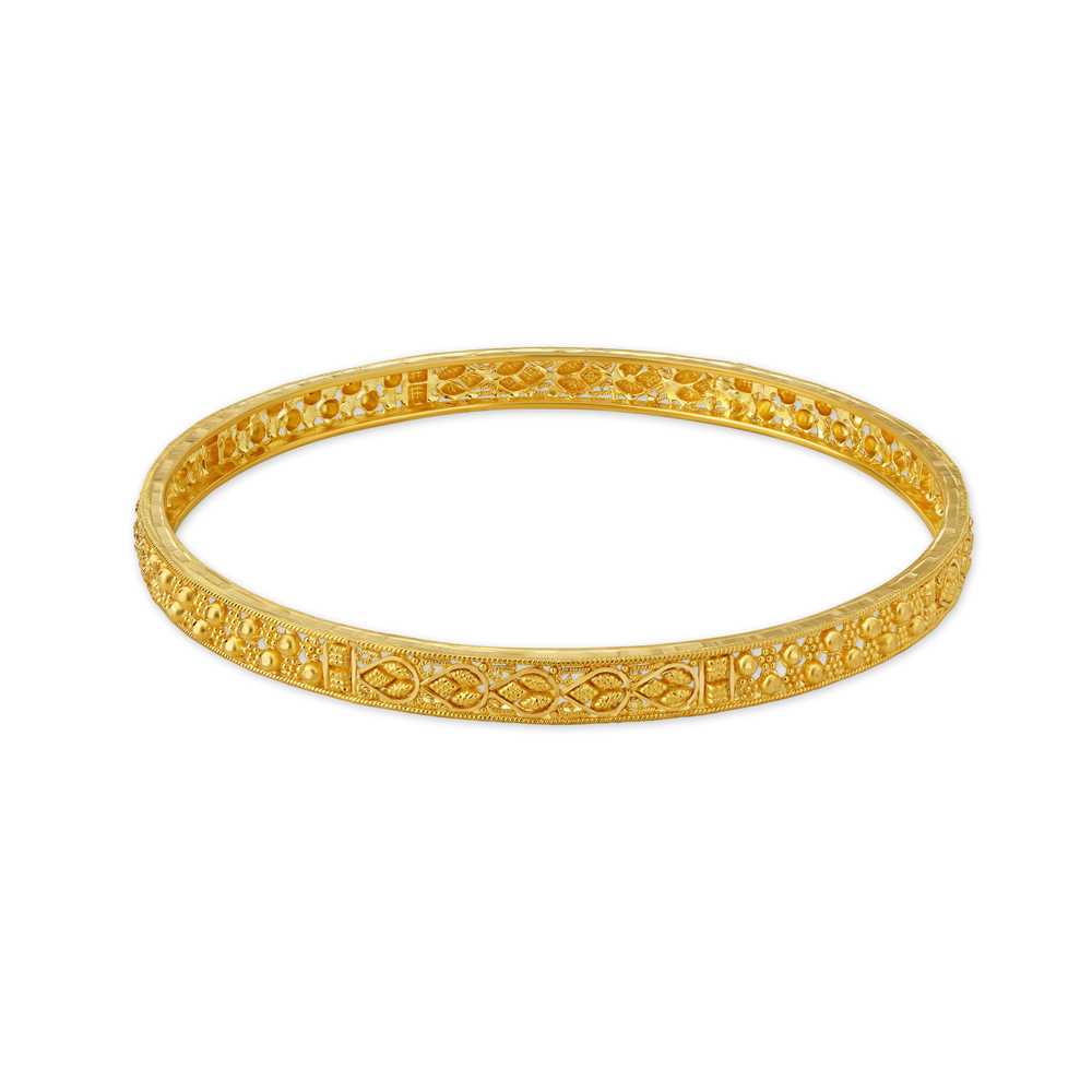 Luxurious Yellow Gold Beaded Bangles,,hi-res image number null