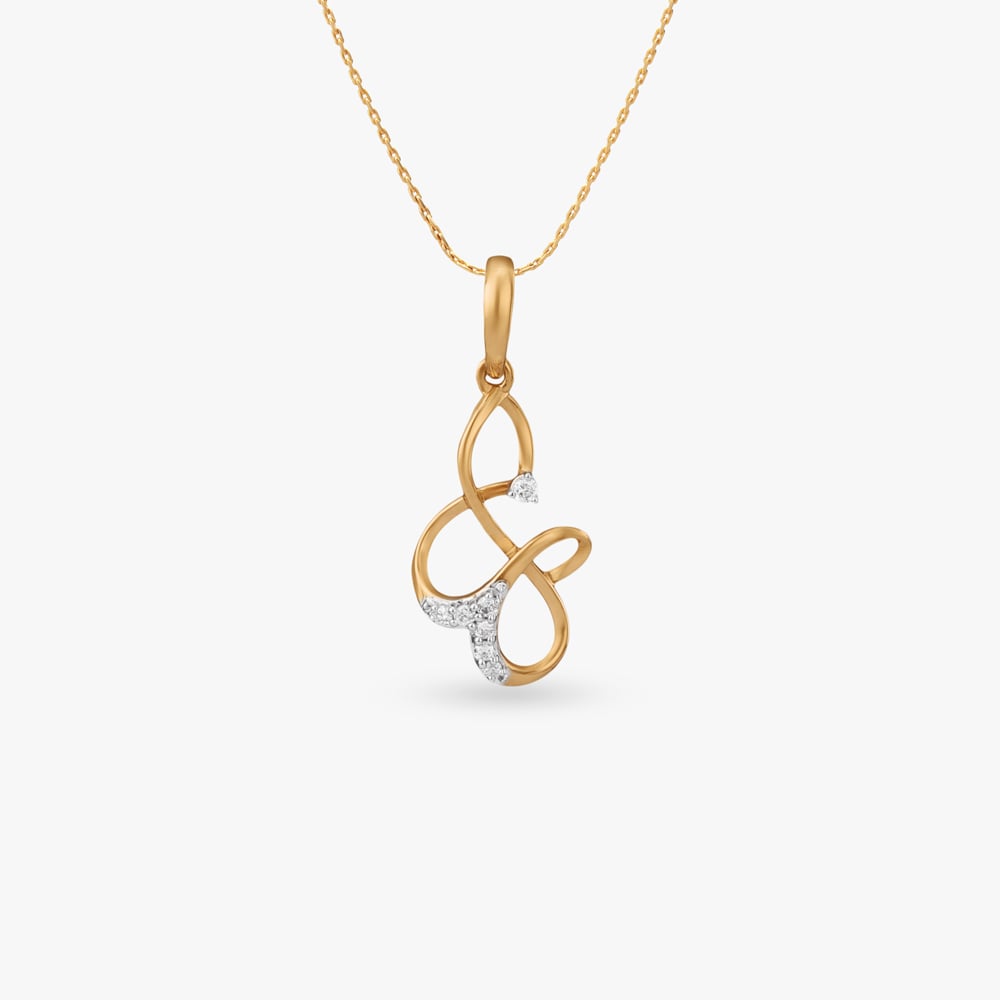 

Ribbon Twist Diamond Pendant