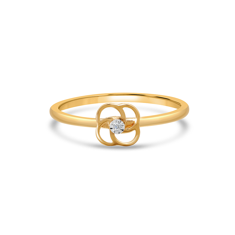 14KT Yellow Golden Iconic Sparkle Diamond Finger Ring,,hi-res image number null