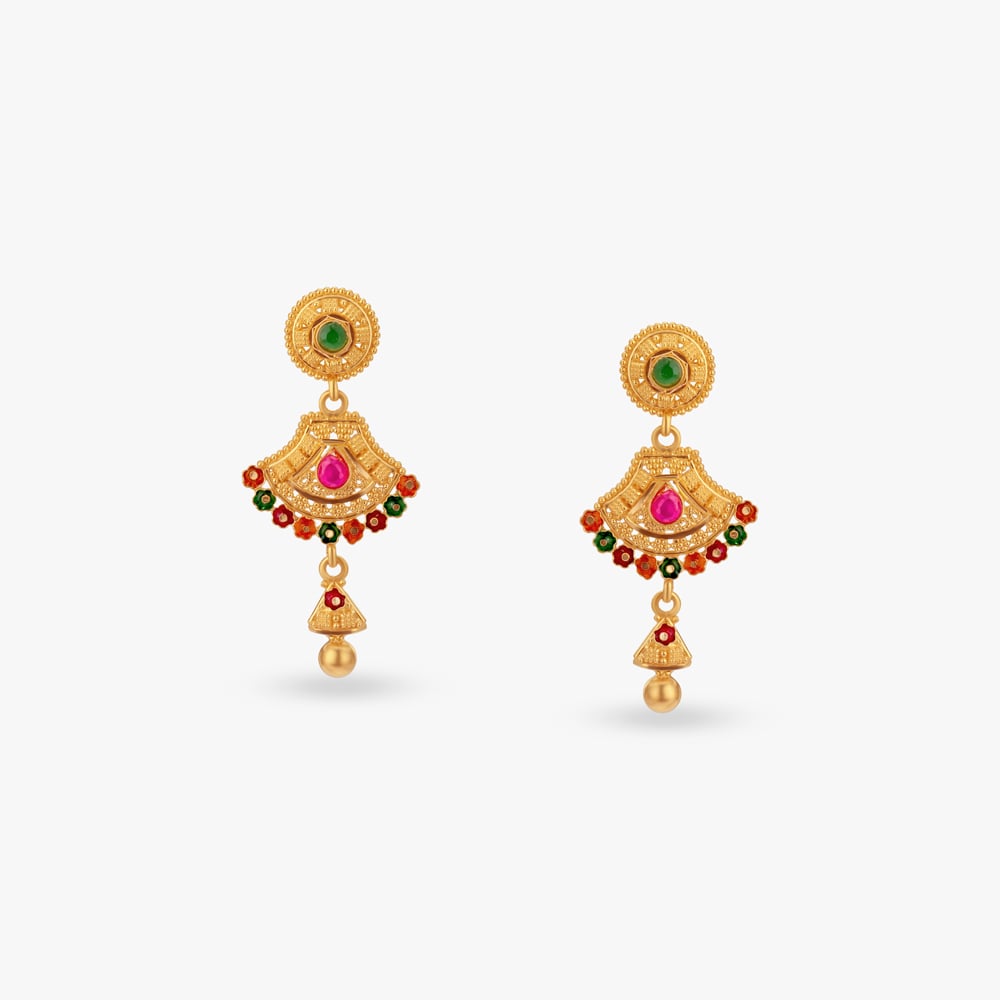 

Bloom Tassel Gold Drop Earrings