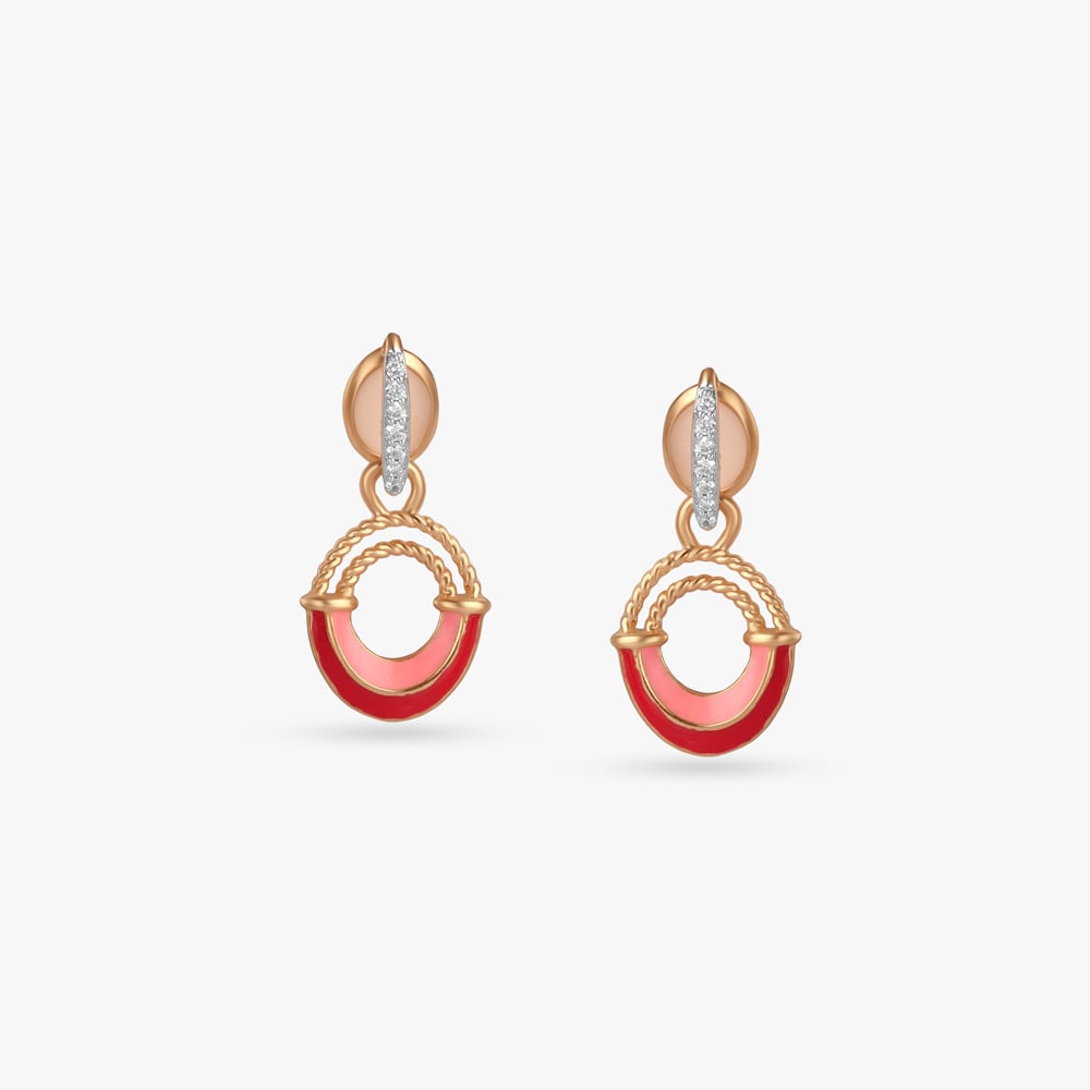 Crimson Reversible Diamond Drop Earrings,,hi-res image number null