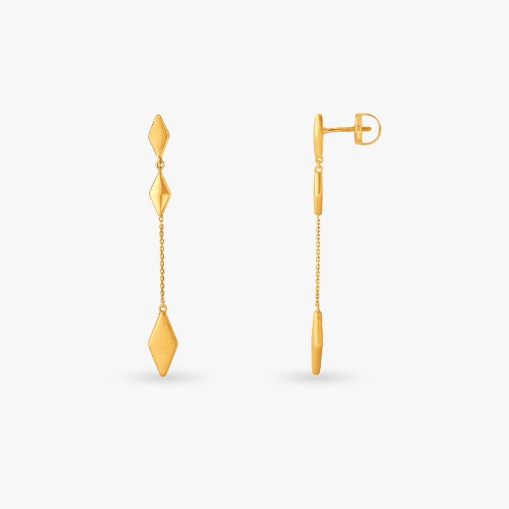 

Rhombus Flair Gold Drop Earrings