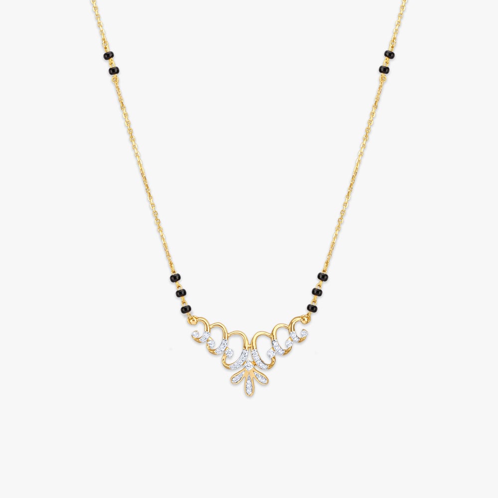 Whimsical Wave Diamond Mangalsutra,,hi-res image number null