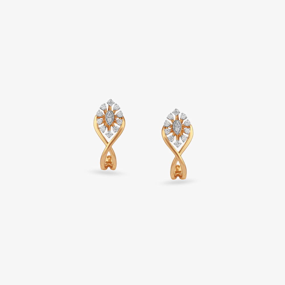 Bloom Curl Diamond Stud Earrings,,hi-res image number null