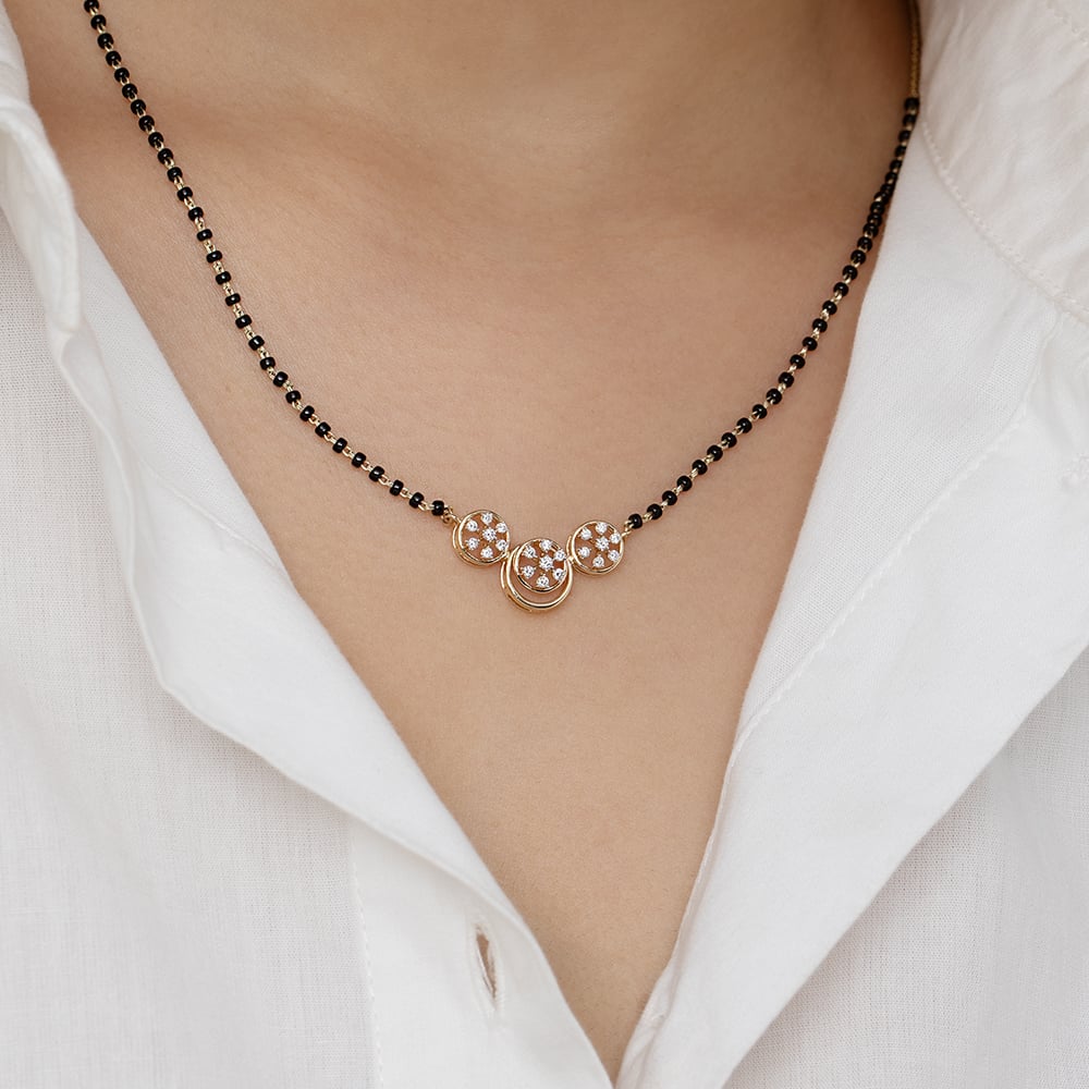 Floral Luminance Gold and Diamond Mangalsutra,,hi-res image number null