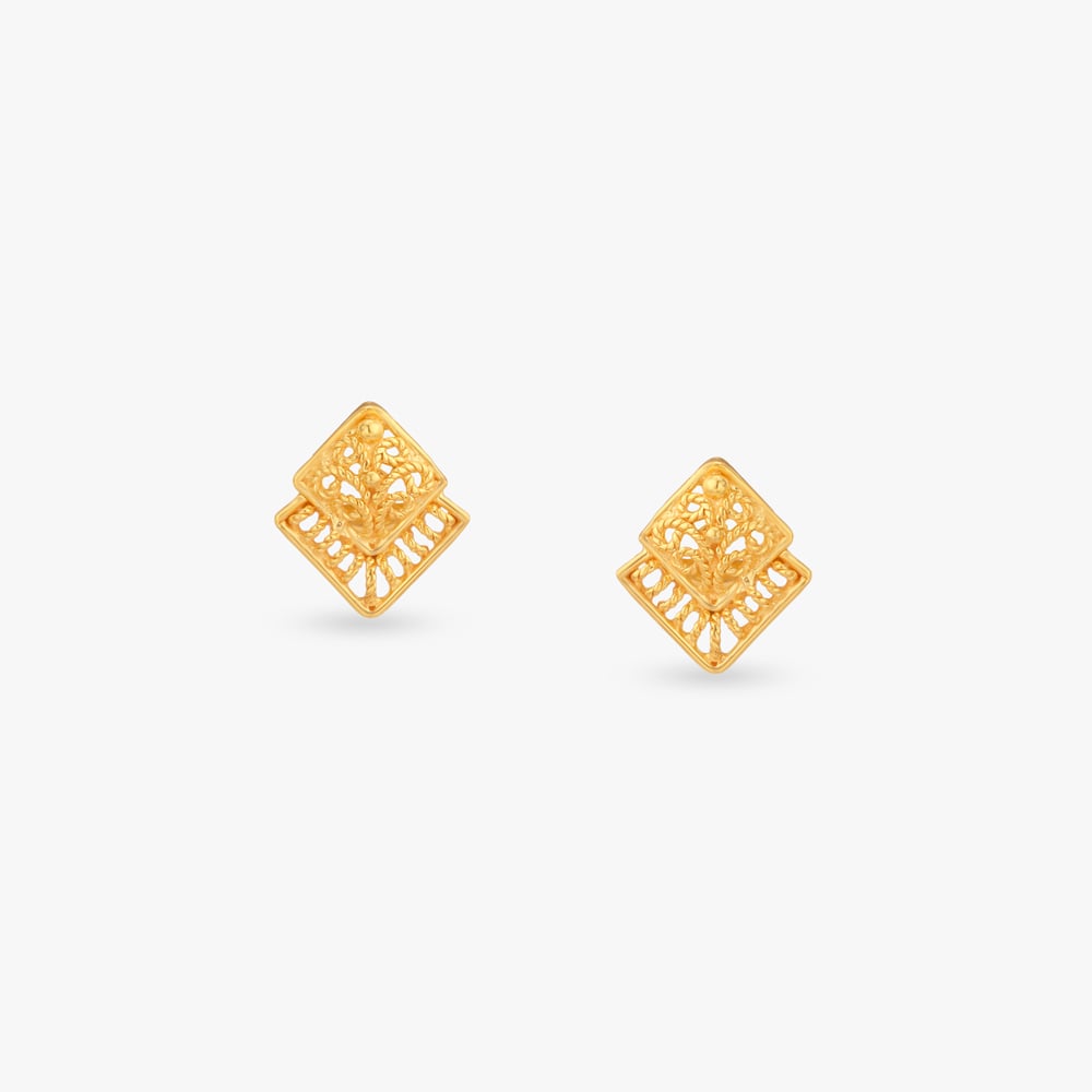

Twinkle Frame Gold Stud Earrings