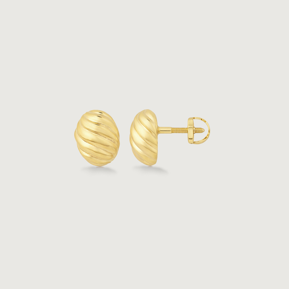 Twisted Dome Gold Stud Earrings,,hi-res image number null