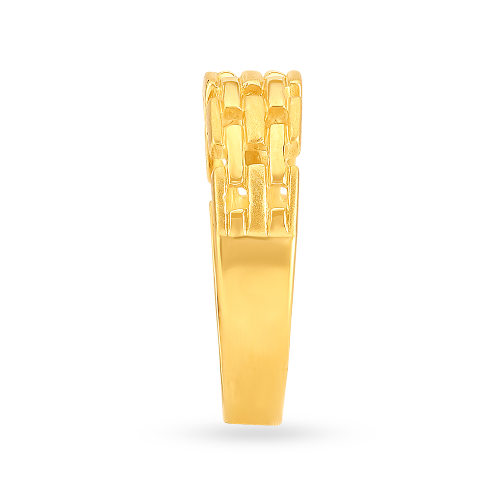 Stylish Geometric Gold Ring for Men,,hi-res image number null