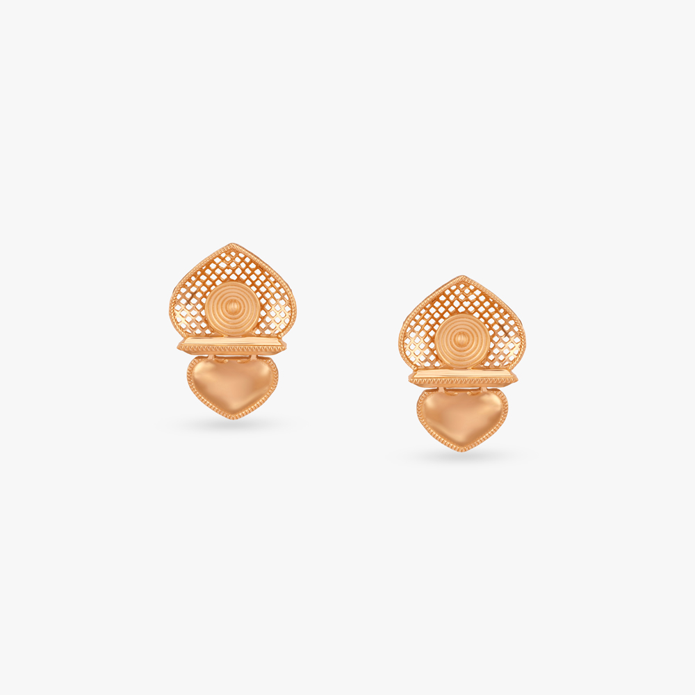 

Regal Heart Gold Drop Earrings