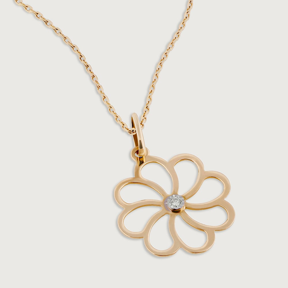 Romantic Shimmer Gold & Diamond Pendant,,hi-res image number null