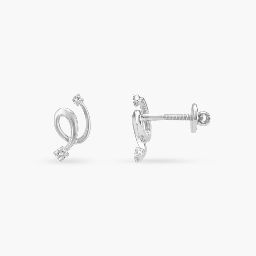 Ethereal Twist Diamond Stud Earrings,,hi-res image number null