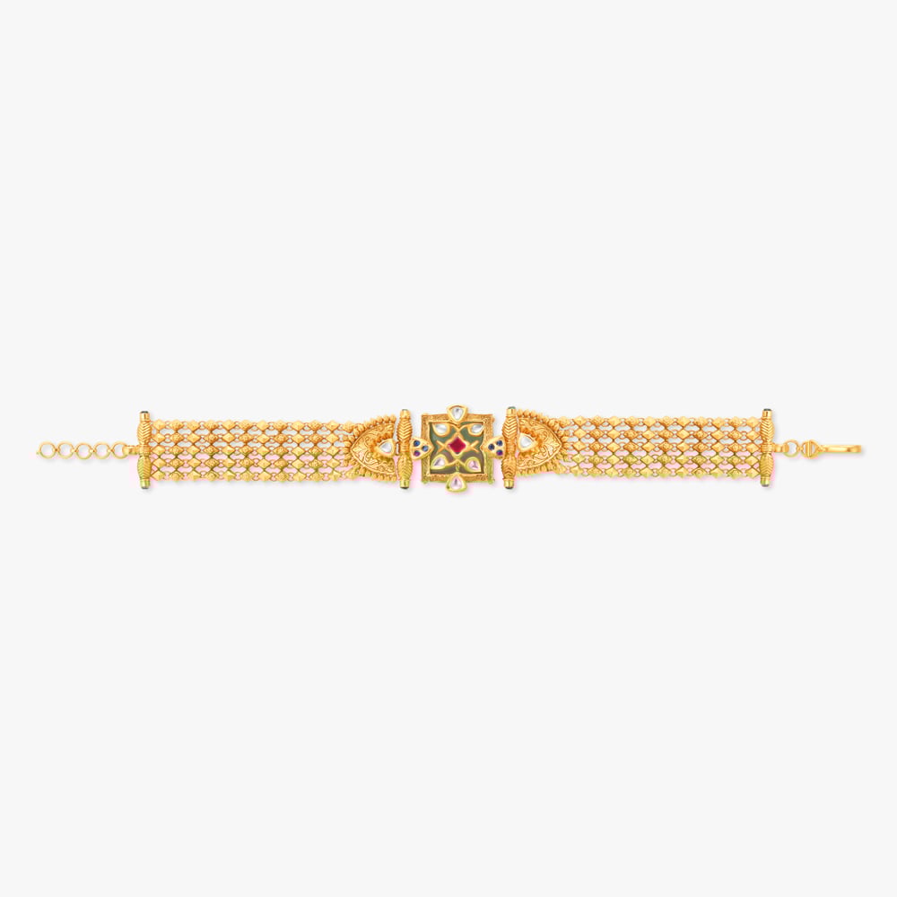 Bedazzling Kundan Inlay Work Bracelet,,hi-res image number null