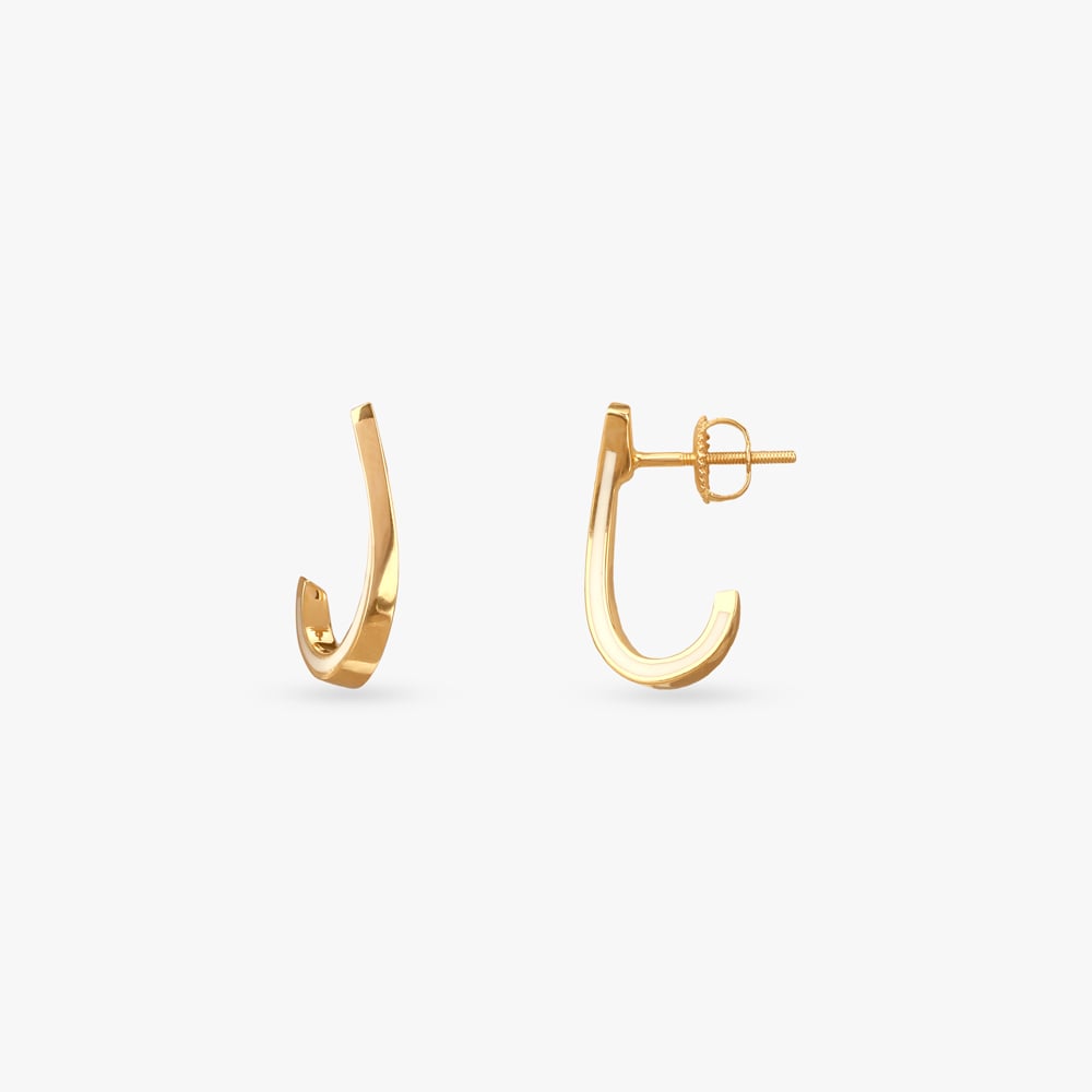 Sway Curve Gold Hoop Earrings,,hi-res image number null