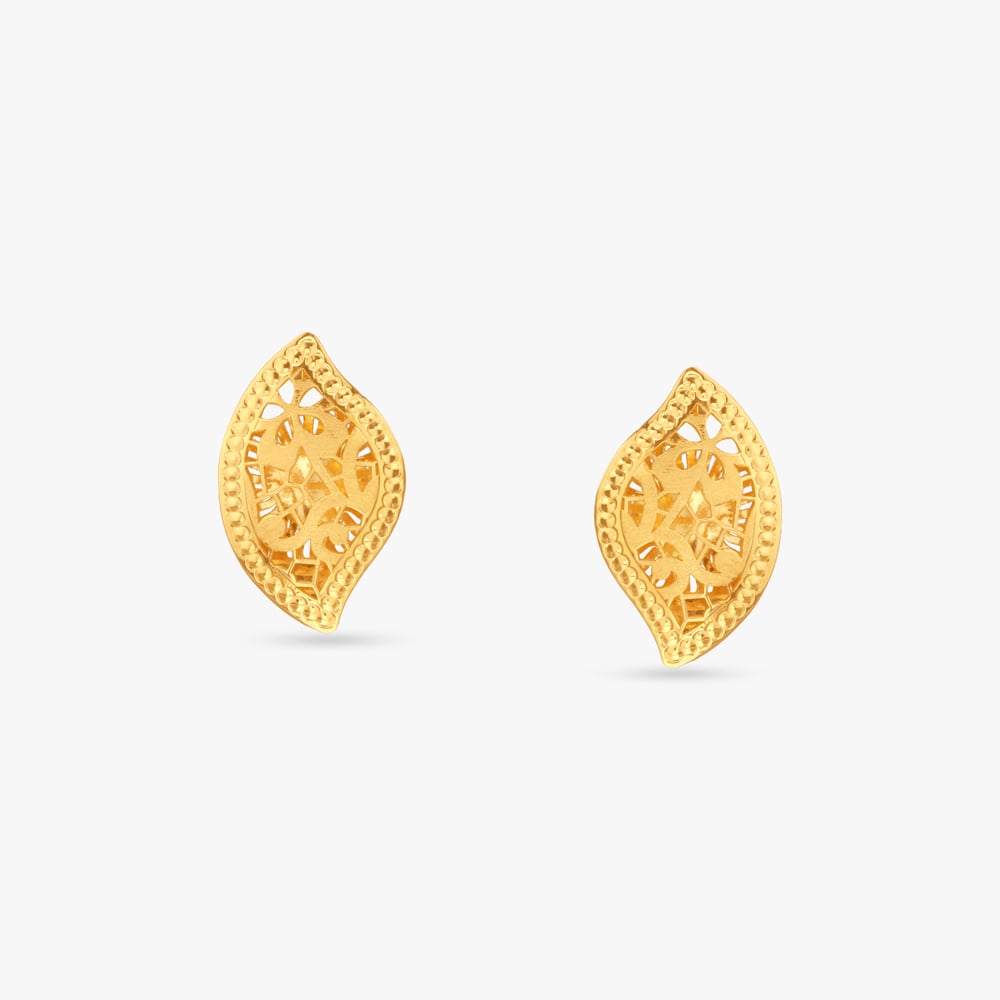 Blossom Curl Gold Pendant and Earrings Set,,hi-res image number null