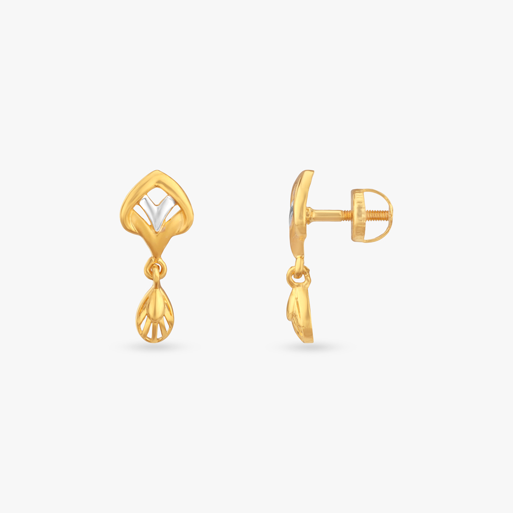 Little Raindrop Gold Drop Earrings for Kids,,hi-res image number null