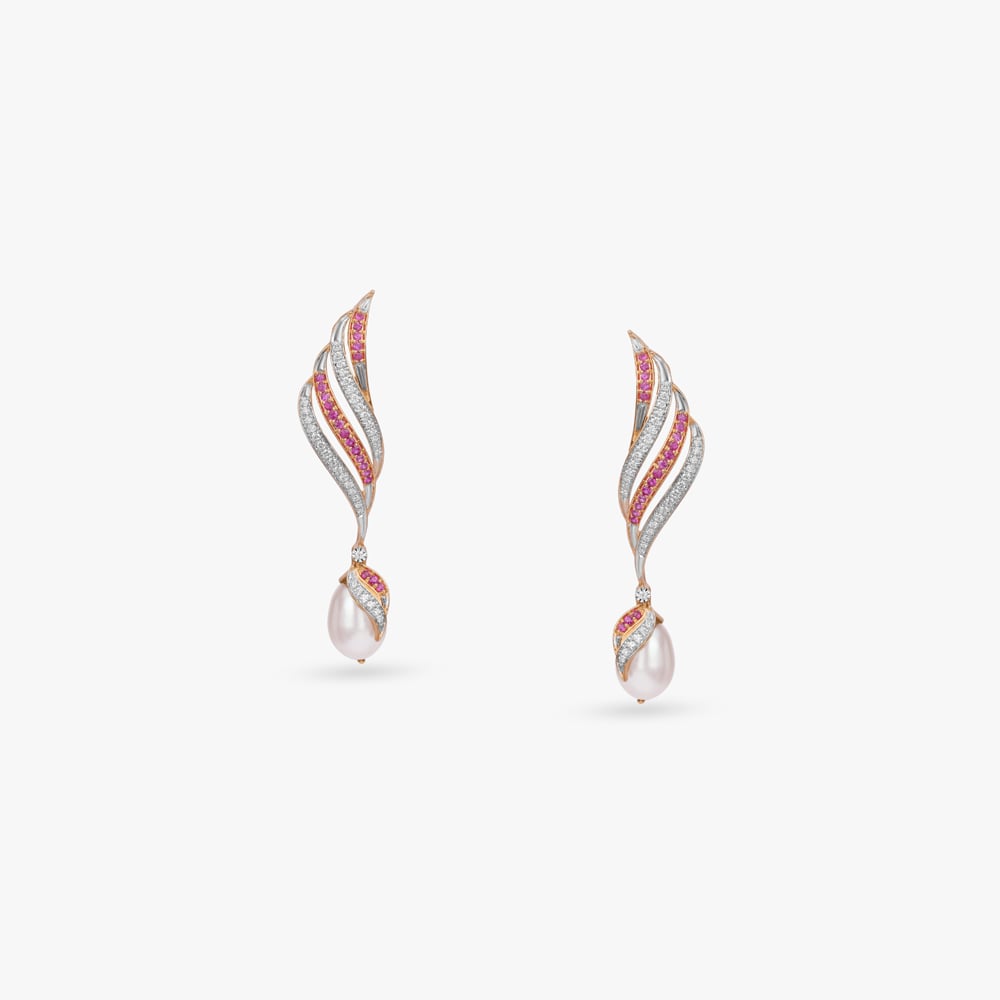 Whispering Wings Diamond Drop Earrings,,hi-res image number null