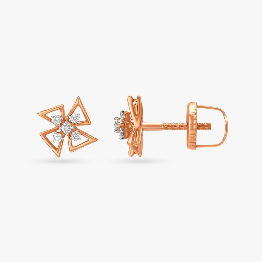 Abstract Petals Diamond Pendant and Earrings Set,,hi-res image number null