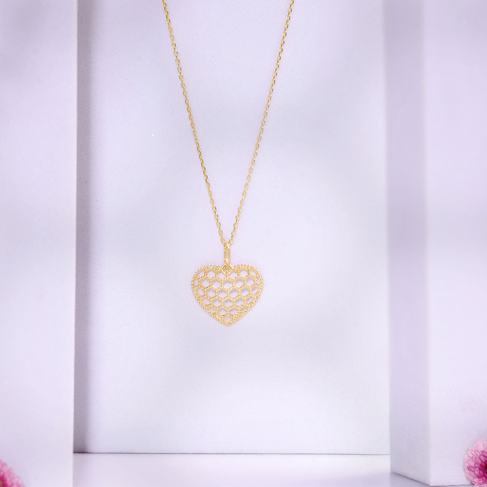 Honeyed Heart Gold Pendant,,hi-res image number null