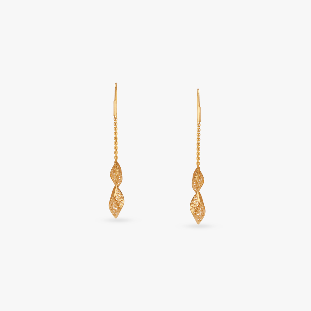 Lustrous Twist Gold Drop Earrings,,hi-res image number null