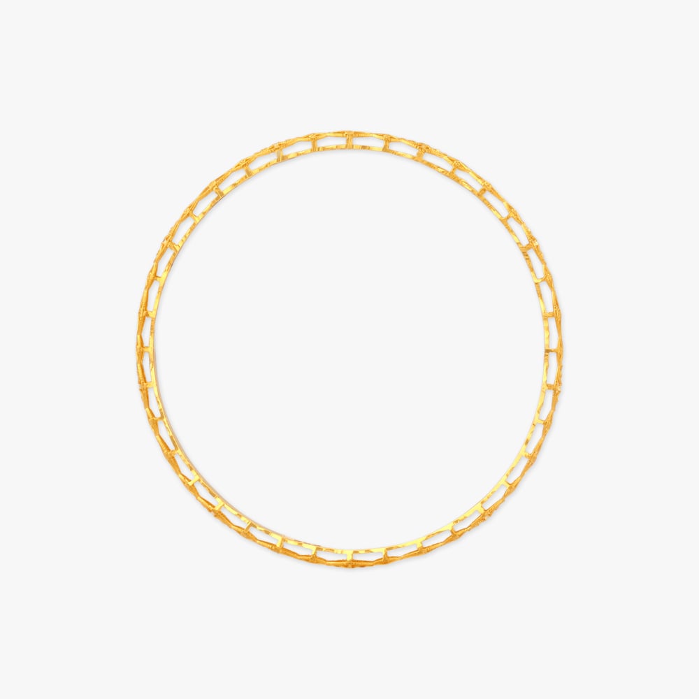 Woven Links Gold Bangle,,hi-res image number null