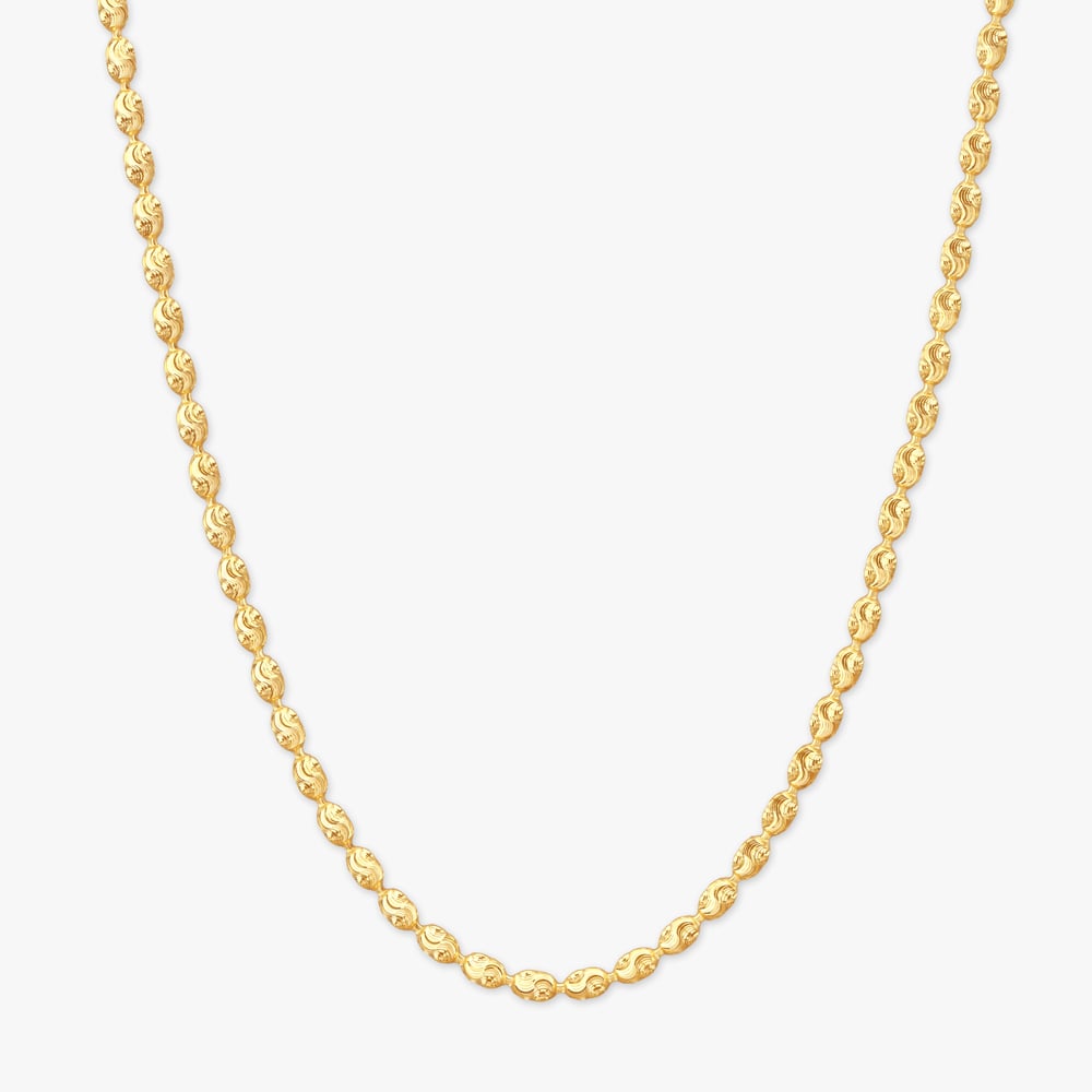 

Engraved Link Gold Chain for Men