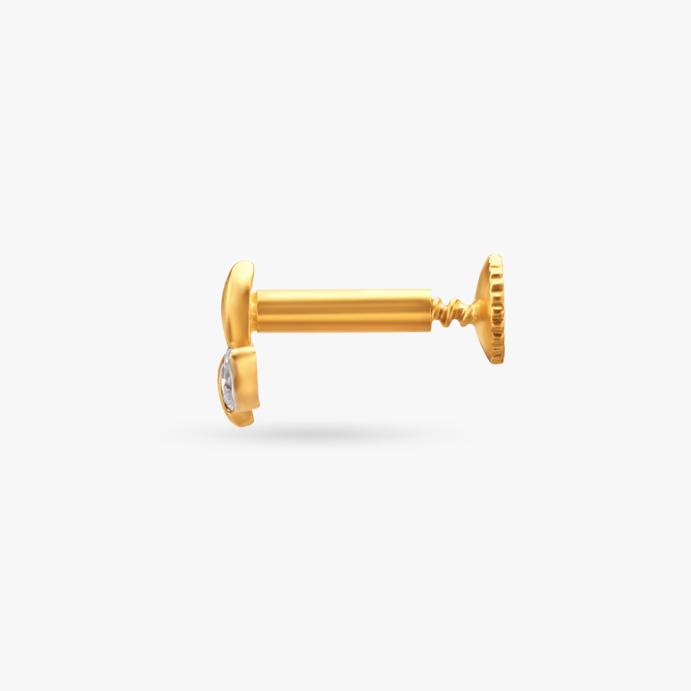 Leaf Diamond Nose Pin,,hi-res image number null