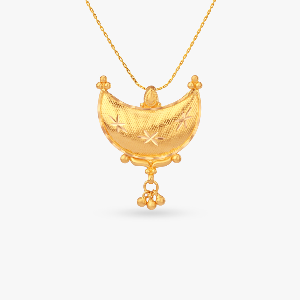 Lattice Arc Gold Pendant,,hi-res image number null
